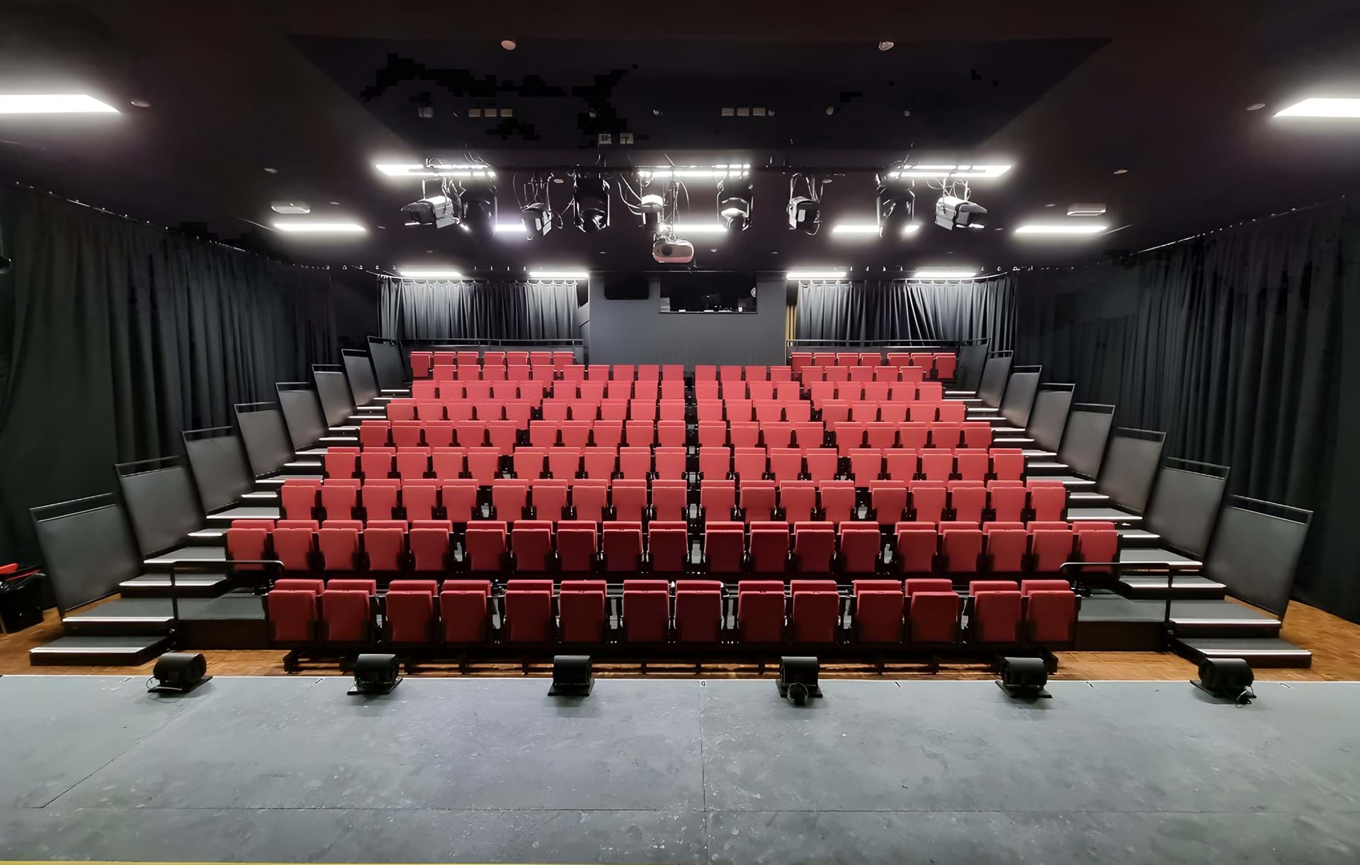 Retractable seating and theatre seating at Knox Community Arts Centre, Victoria, Australia